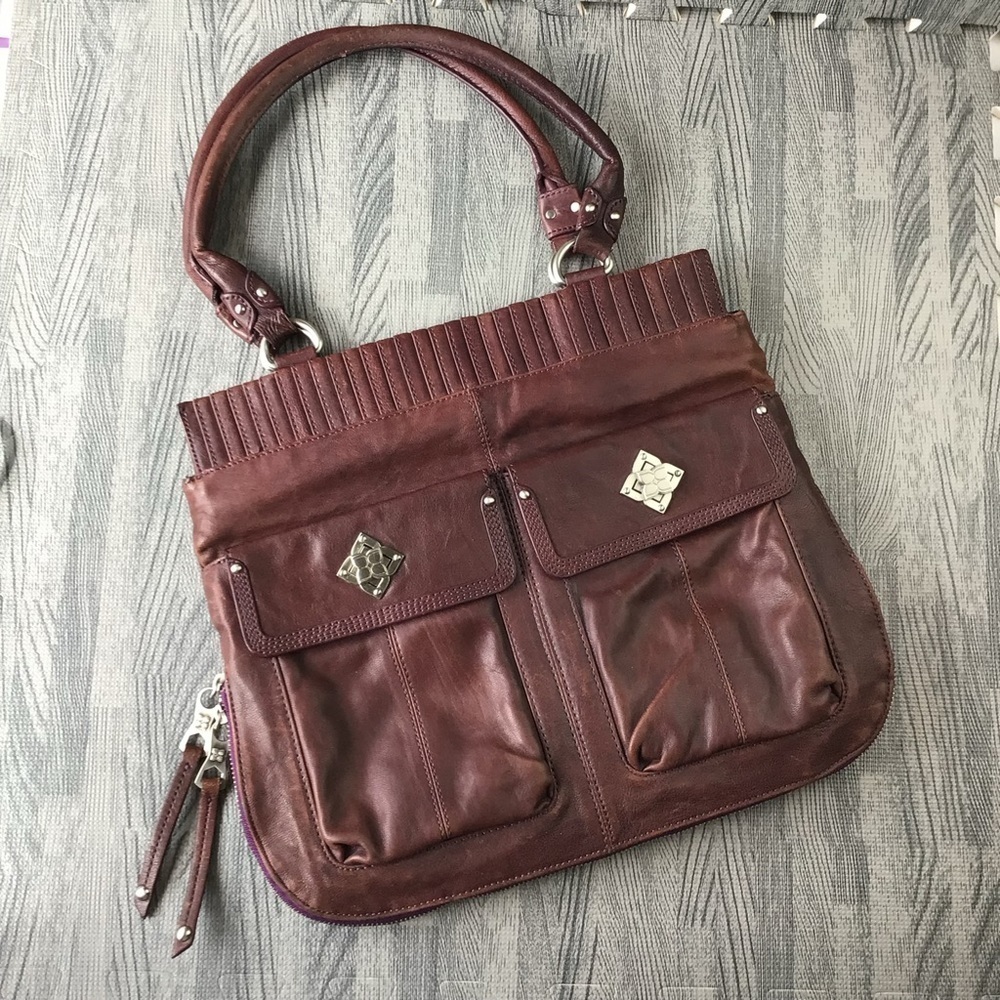 BCBG Vintage Soft Leather Shoulder Bag